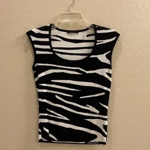 Zebra animal print knit top